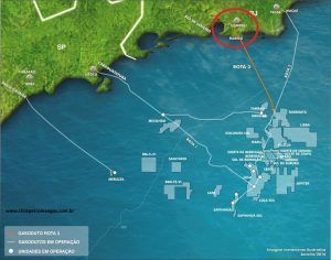 mapa campos de petróleo maricá