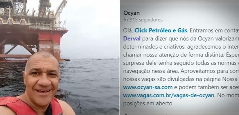 Petróleo Ocyan plataforma emprego jet ski baía de guanabara