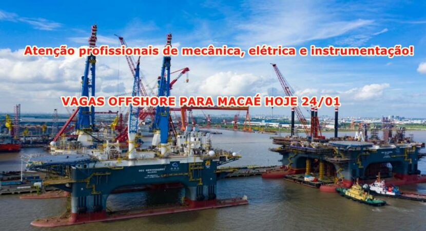 Vagas offshore para profissionais de mecânica, elétrica e instrumentação em Macaé