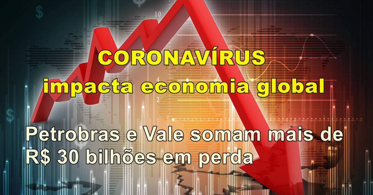 Coronavírus faz Petrobras e Vale perderem em seis horas R$ 30 bi em valor de mercado