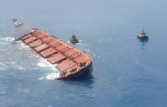 Navio de carga de minérios da Vale é danificado e pode naufragar na costa do Maranhão