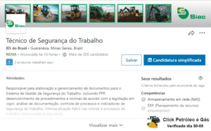 siac do brasil, emprego 30-03, técnico, segurança do trabalho, minas gerais