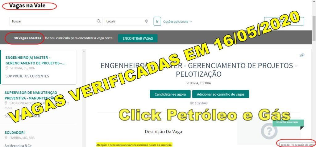 Projetos da mineradora Vale demanda 38 vagas de emprego para soldador, técnicos, engenheiros e mais!