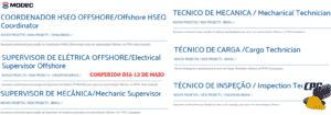 modec 12 de maio, vagas de emprego, offshore, técnicos, modec