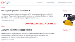 vagas de emprego, enel, 17 de maio, energia elétrica, rio de janeiro