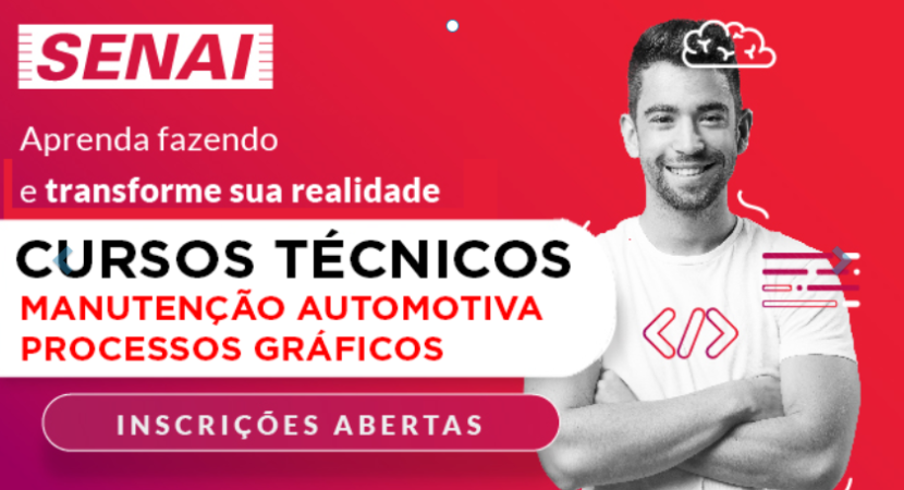 Senai está com inscrições abertas para 80 vagas para cursos técnicos gratuitos em Bauru, São Paulo