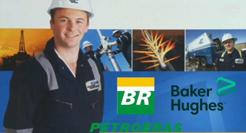 Funcionário da Baker com logo da Petrobras ao lado