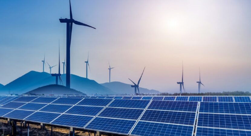 Energia renovável - usina - energia solar - energia eólica
