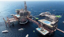 plataforma offshore - arábia saudita - parque de diversões - resort