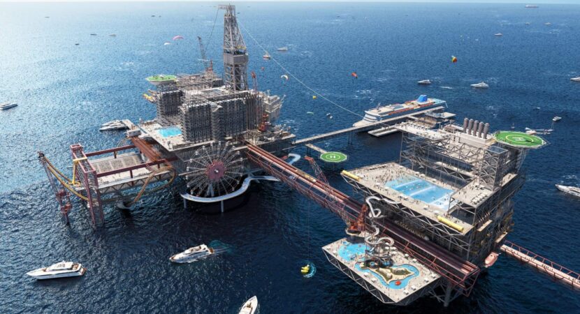 plataforma offshore - arabia saudita - parque de atracciones - resort