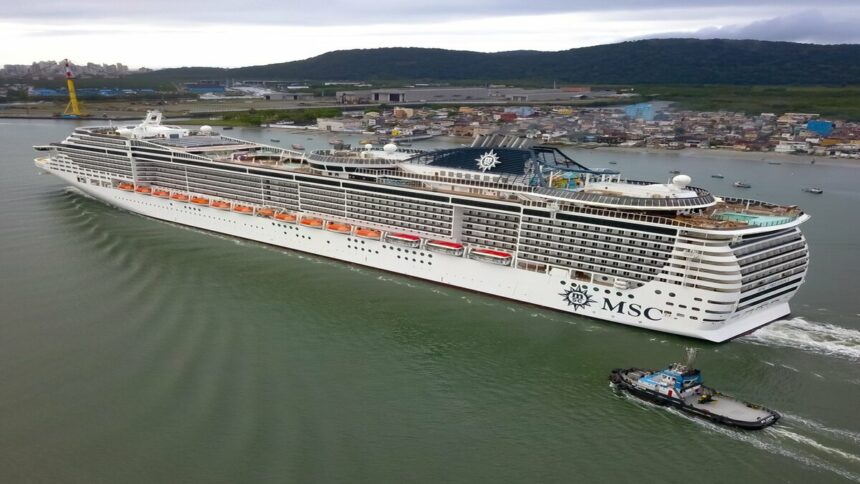 O navio MSC Preziosa chegou recentemente em Búzios, saindo do Porto de Santos, e marcou o retorno dos cruzeiros no Brasil