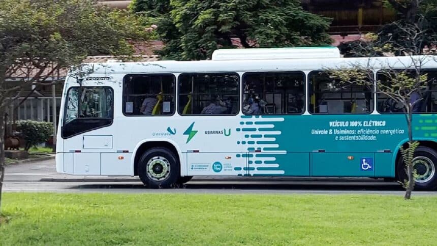 Ônibus elétrico-Usiminas - siderúrgica - energia renovável