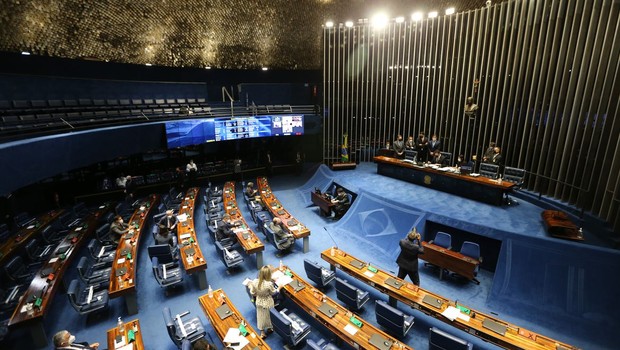 Imagem do Senado Brasileiro, onde está sendo votada a taxação da exportação de petróleo, como mecanismo para manter estabilidade dos preço dos combustíveis