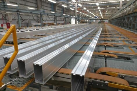 aluminum factory with lined materials