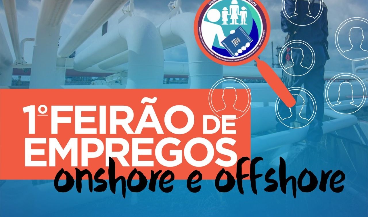 Cartaz do primeiro feirão de vagas de emprego offshore e onshore de Rio das Ostras sodexo