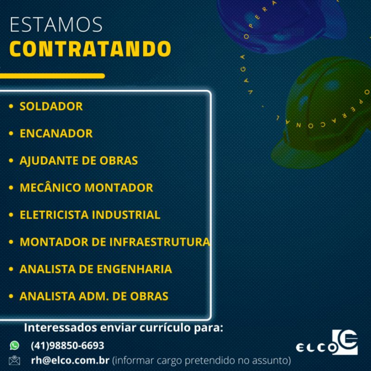 Imagem: Processo seletivo da Elco Engenharia em Santa Catarina