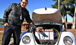 Engenheiro transforma fusca em carro elétrico capaz de rodar 100 km por menos de R$ 4,00