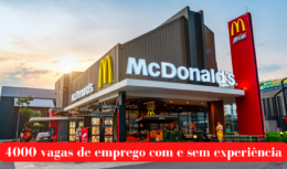 McDonald’s, uma das maiores empresas de rede de fast food do mundo, está com novos processos seletivos abertos. A rede está em plena ascensão no Brasil e está ofertando cerca de 4 mil vagas de emprego para brasileiros de diversos estados.