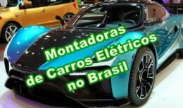 Carro esportivo elétrico azul montado no Brasil