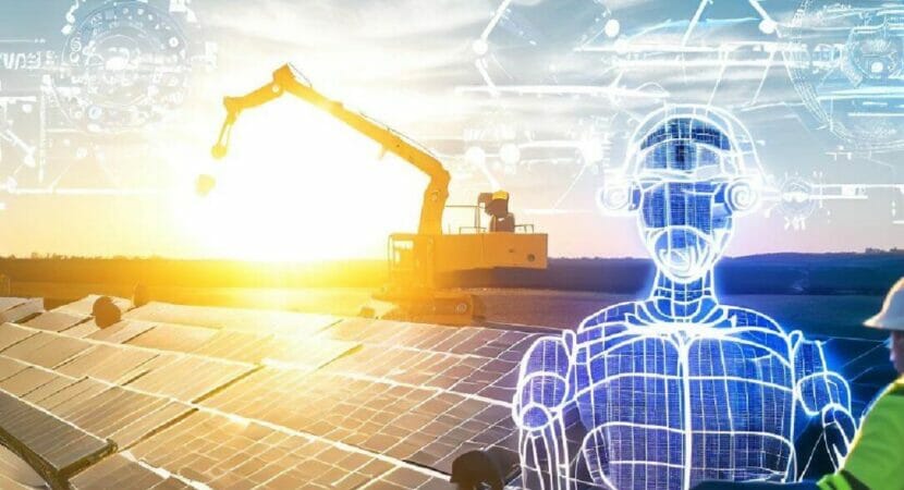 IA sendo aplicada em um parque de energia solar e revolucionando o setor de renováveis