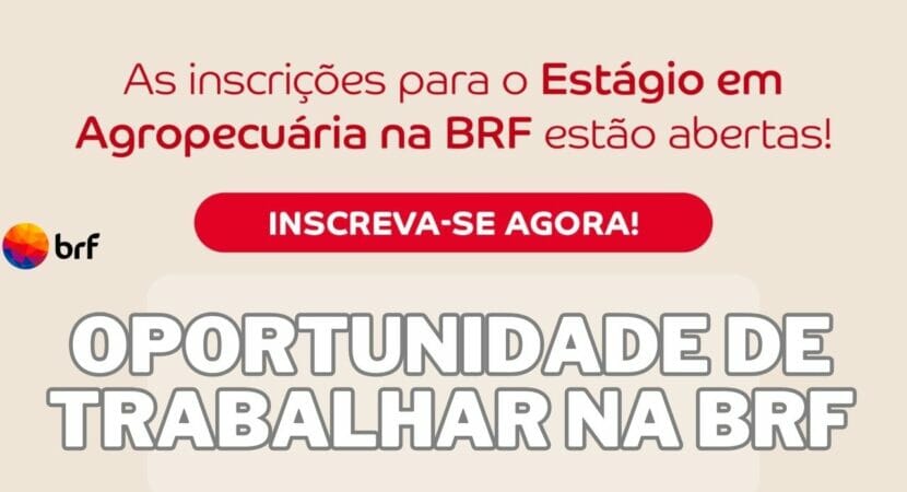 BRF anuncia Programa de ESTÁGIO em agropecuária: empresa líder em setor de alimentos busca jovens talentos paa ingressar na empresa