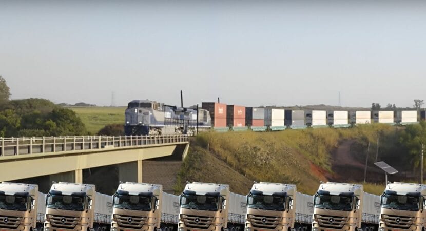 Brasil inova com trem de dois andares: um trem Double Stack de 100 vagões pode substituir até 357 caminhões bitrem