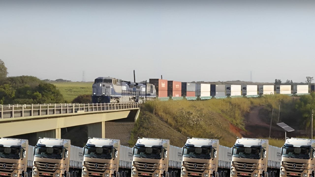 Brasil inova com trem de dois andares: um trem Double Stack de 100 vagões pode substituir até 357 caminhões bitrem