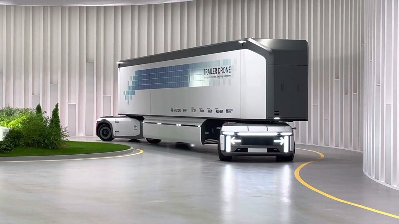 Hyundai revoluciona o transporte com Trailer Drone movido a célula de combustível, o futuro da logística chegou