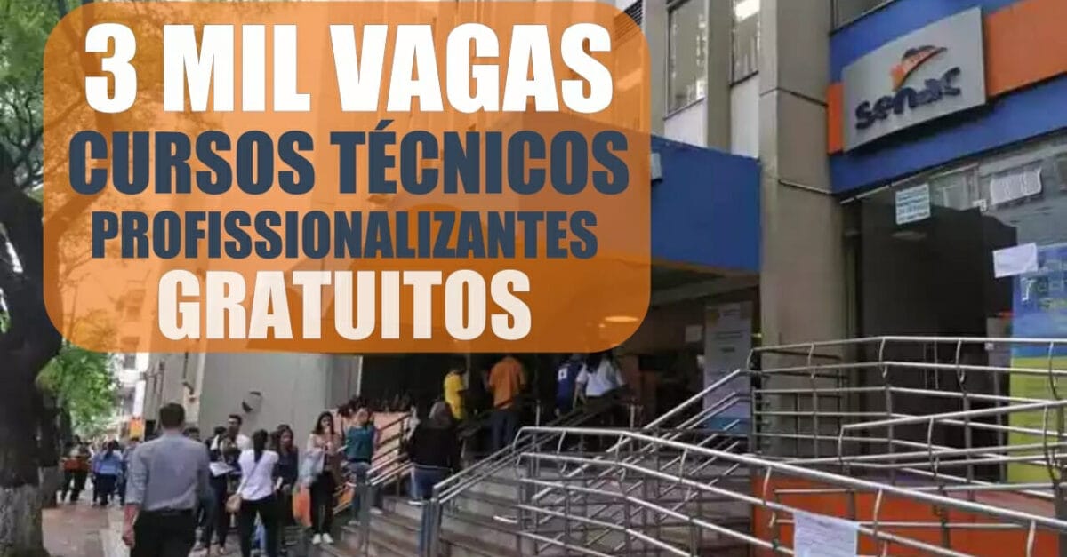 Senac Oferece 3.000 Vagas Em Cursos Técnicos E Profissionalizantes Nas ...