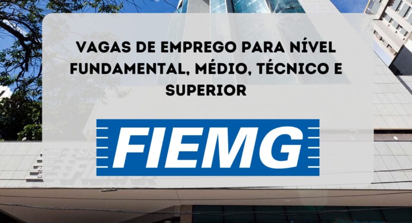 Poderão concorrer as vagas de emprego da FIEMG, profissionais de nível fundamental, médio, técnico e superior, para trabalhar em Minas Gerais
