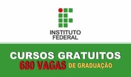 Banner do IFMS anunciando 680 vagas em cursos de graduação gratuitos.