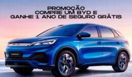 Nova iniciativa oferece um ano de Porto Seguro Auto Individual na compra de um dos modelos de carros elétricos da BYD até o dia 20 deste mês