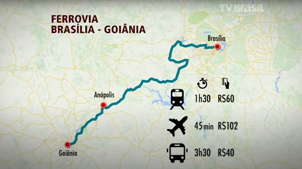 Governo Federal planeja trem bala ligando Brasília a Goiânia, com investimento aproximado em 14 bilhões de reais