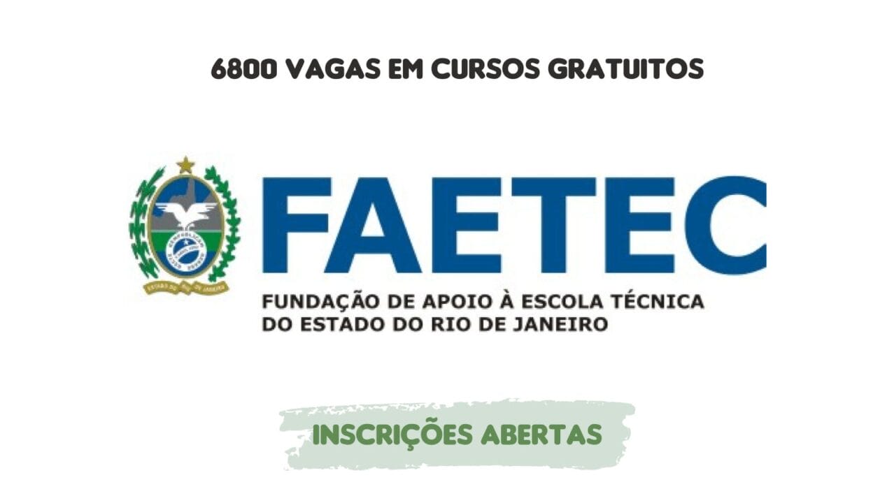 São mais de 6 mil vagas oferecidas pela Faetec para aqueles que desejam obter uma qualificação profissional 100% online por meio de cursos gratuitos.