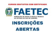 As inscrições para concorrer as vagas estão abertas até hoje, portanto, não perca tempo e se candidate em um dos cursos gratuitos ofertados pela Faetec!