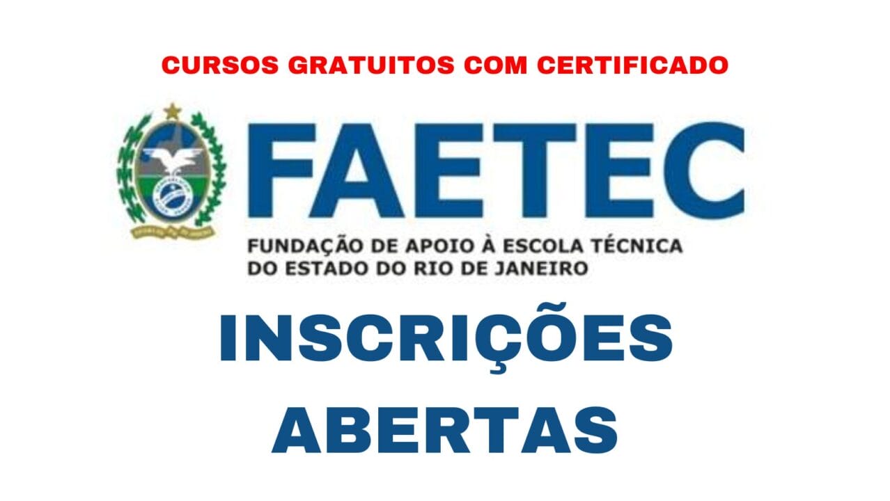 Faetec abre inscrições para 442 vagas gratuitas em cursos gratuitos superiores, uma oportunidade única para ingresso no Ensino Superior no Rio de Janeiro.