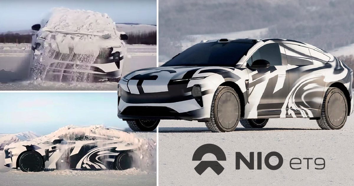 NIO ET9 é um novo carro elétrico que conta com tecnologia inovadora e chacoalha quando está coberto de neve.