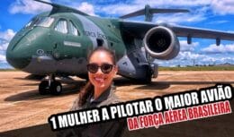 Conheça a primeira mulher a pilotar o KC-390 Millennium, o maior avião cargueiro da Força Aérea Brasileira (FAB), fabricado pela Embraer