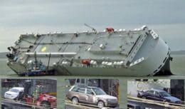Mais de 400 milhões de dólares em carros de luxo afundaram após acidentes com navios transportadores