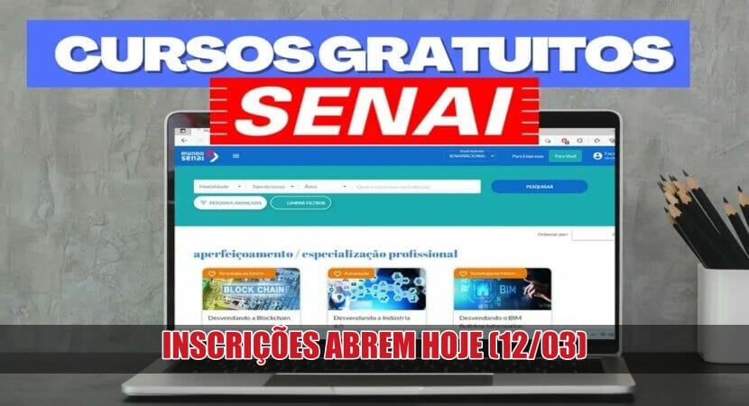 vagas em cursos gratuitos de qualificação no Senai e Sebrae! Vagas em logística, qualidade, tecnologia e mais. Transforme sua carreira hoje!