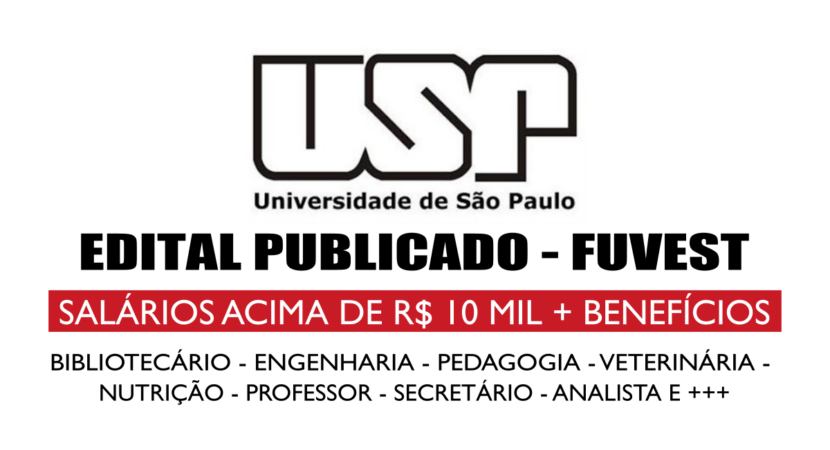 Universidade de São Paulo (USP) abre vagas com salários acima de R$ 10 mil para bibliotecário, engenheiro, professor e muito mais. Confira o edital da Fuvest