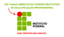 Instituto Federal (IF) de Brasília está com vagas abertas em cursos gratuitos para qualificação profissional no primeiro semestre de 2024.