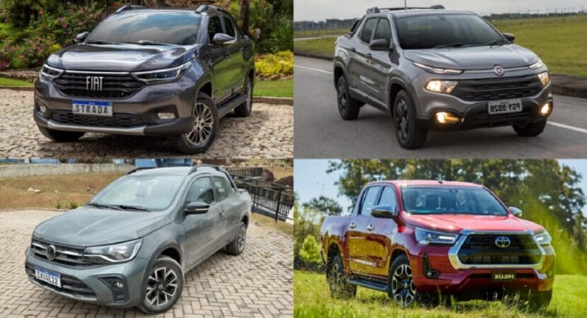 Fiat Strada, Saveiro e Toro lideram vendas trimestrais enquanto Toyota Hilux fica para trás