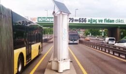 New highway wind turbine with revolutionary technology uses the wind produced by vehicles to generate infinite electrical energy!