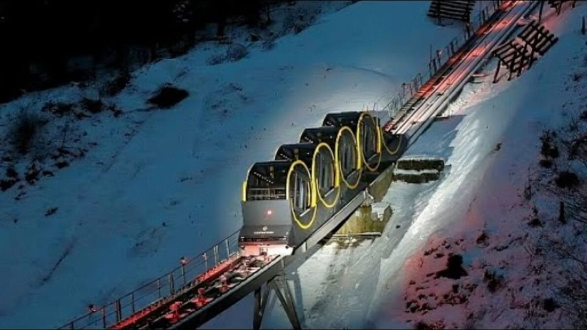 Stoosbahn: a ferrovia funicular mais íngreme do mundo transforma frenagem em energia sustentável