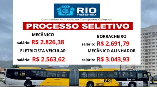 BRT Mobi Rio abre novo processo seletivo com mais de 45 vagas de emprego para profissionais em diversas áreas.