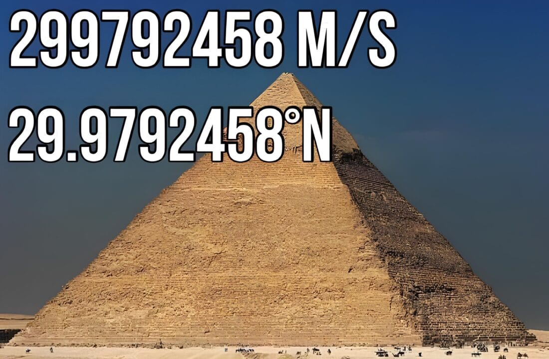 A curiosa coincidência numérica entre as coordenadas da Grande Pirâmide do Egito e a velocidade da luz intriga arqueólogos; descubra qual a ligação entre as duas