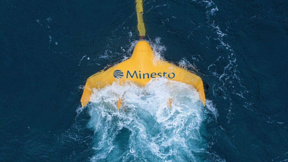 O Dragon 12, uma inovação da Minesto, é uma plataforma eólica em alto mar que opera como uma pipa subaquática, captando energia das correntes marítimas de forma eficiente.