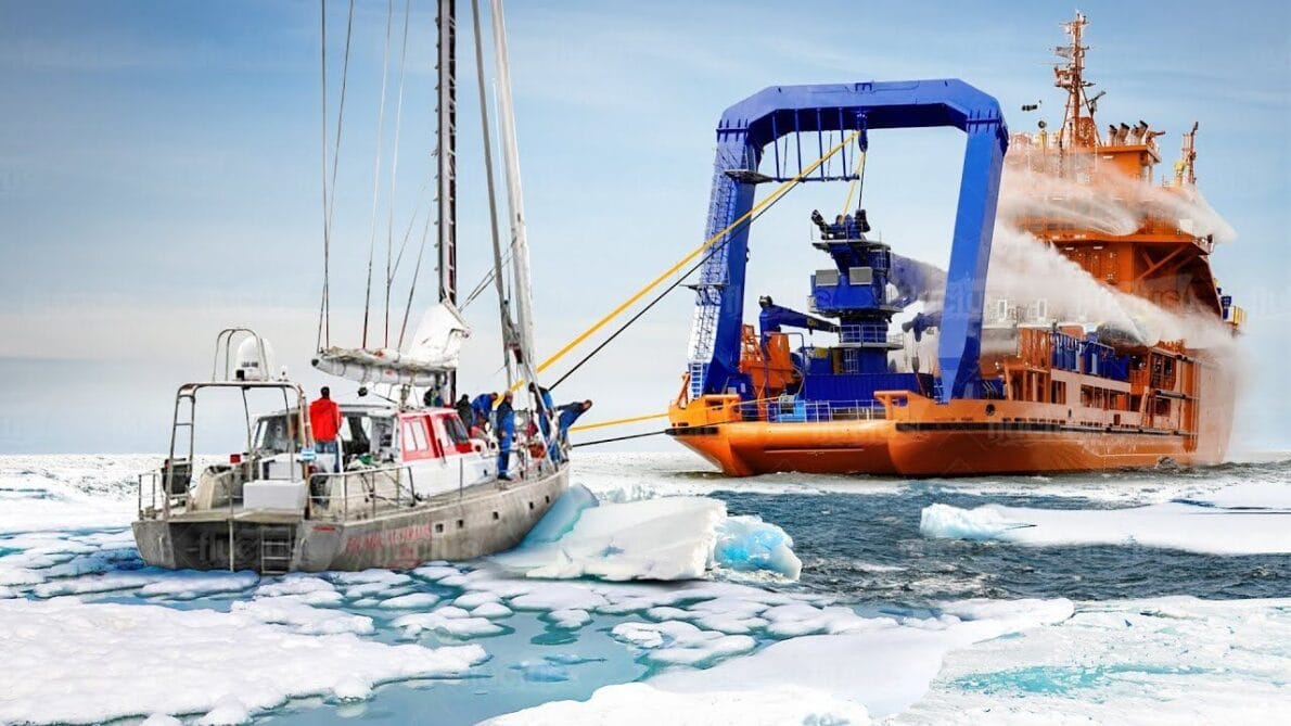 Como a Guarda Costeira dos EUA resgata pequenos barcos presos em águas congeladas
