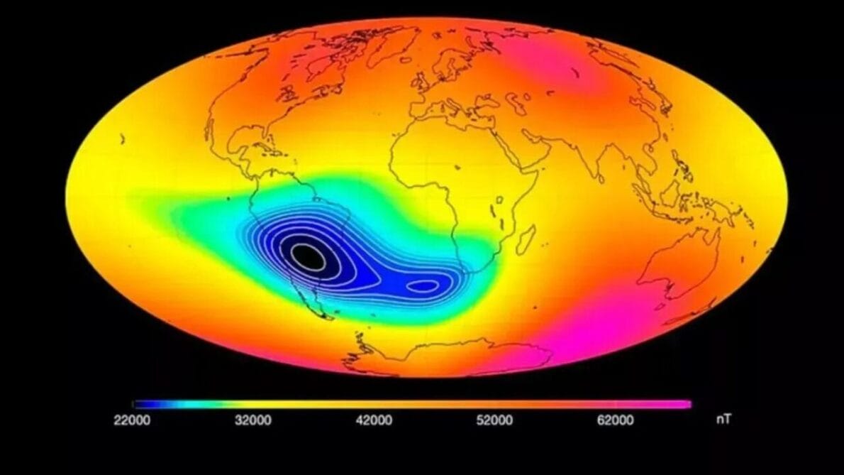 Anomalía magnética - NASA - Amas - Brasil -